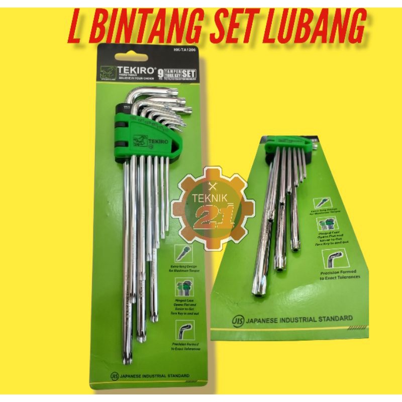 KUNCI L BINTANG TEKIRO SET LUBANG L BINTANG TEKIRO SEPAKET