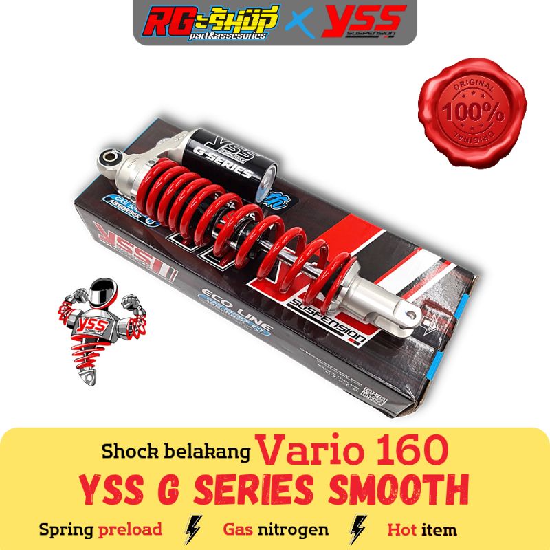 Shock Shockbreker YSS Tabung G Series Smooth Ecoline 340mm Click 160 Vario 160 Original Thailand
