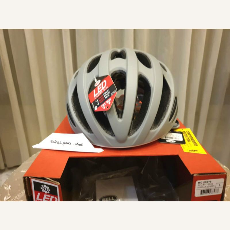 new in box ORIGINAL Bell Formula LED MIPS grey gray abu size L roadbike helm helmet sepeda balap