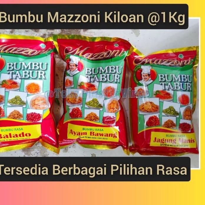 

Bumbu Tabur Mazzoni 1Kg Balado BBQ | Keju | Jagung | Sapi | Ayam | Rumput Laut | DLL. Terbaru
