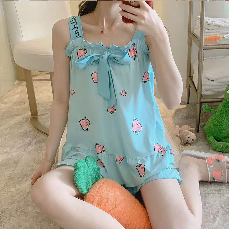 setelan baju tidur wanita / baju tidur celana pendek hp / piyama tanktop murah / piama dewasa import