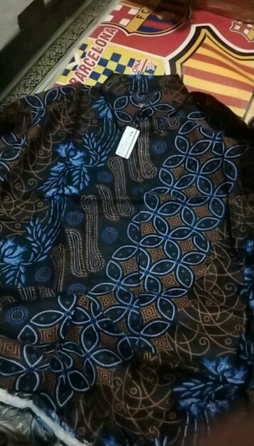 Promo Batik Couple Keluarga Sarimbit Sania Ruffle Batik Ori Ndoro Jowi Motif Seno Biru