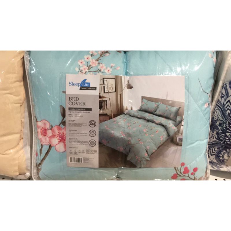 Jastip Ace Hardware - Sleep Lite Bedcover 210x220cm Flower Blue