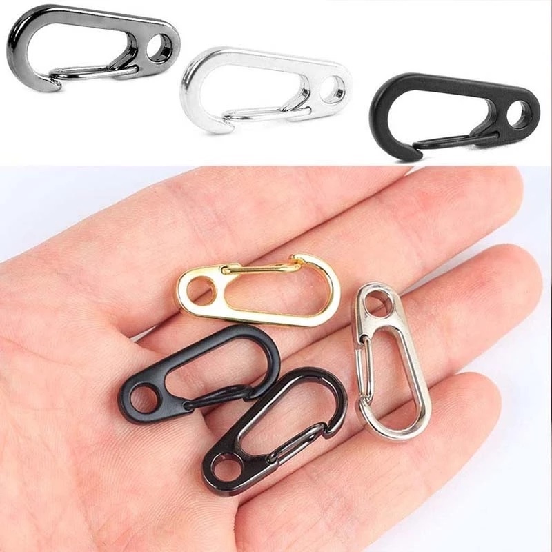 5pcs / Set Gantungan Kunci Carabiner Mini Bahan Metal Untuk Camping / Hiking / Outdoor