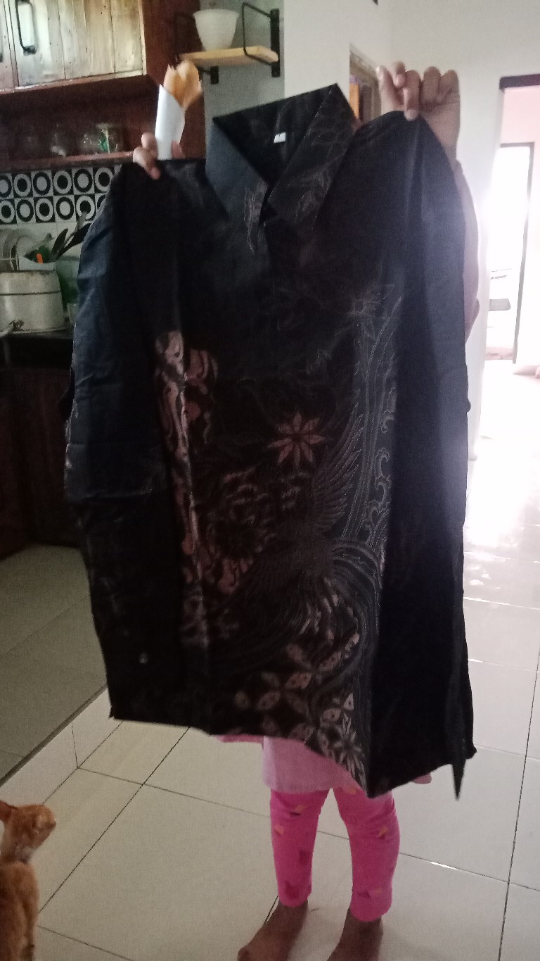 Batik Premium Pria Kemeja Batik Prabu Lengan Panjang Lengan Pendek Peksi Hitam Seling