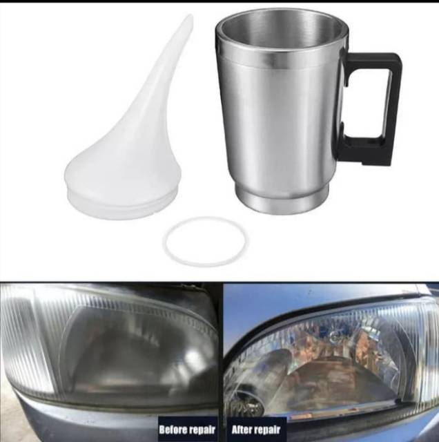 Mug gelas cangkir pemanas corong nano burn coating headlamp spare part