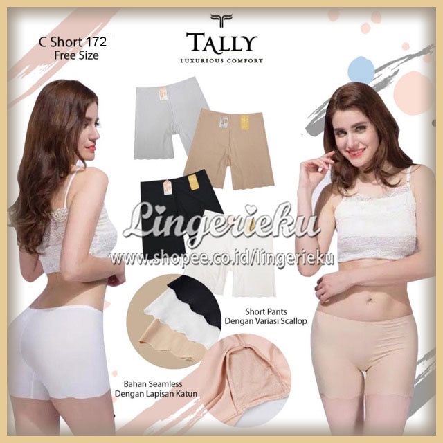 Tally 172 CD Celana Dalam Hot Pants Wanita Seamless Wanita Fit S M