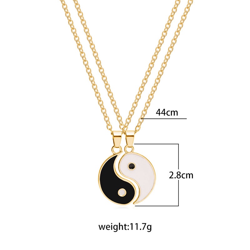 Kalung Liontin Yin Yang,Bahan Alloy,Gaya Korea,Untuk Pasangan