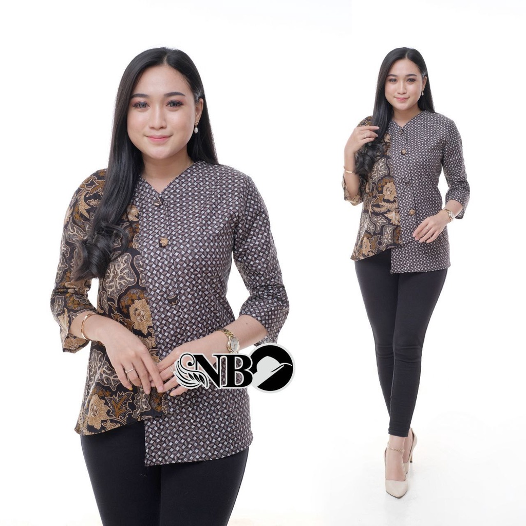 Atasan Batik Wanita blouse blous blus ukuran M L XL XXL 3L 4L 5L 6L-Raja ampat