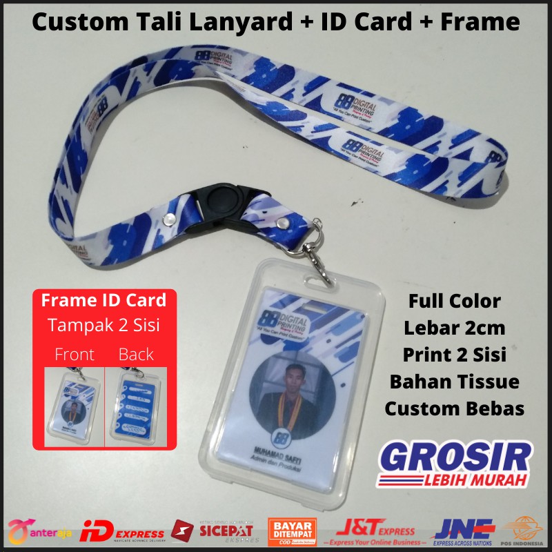 

(✔️COD) Promo Cetak Lanyard+ID Card+Frame 2 Sisi / Tali Lanyard Custom