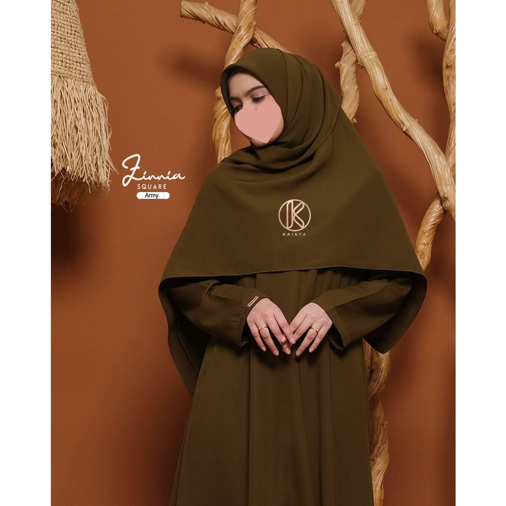 KAISYA-ZINNIA SQUARE/HIMAR SEGI EMPAT/POLOS/ukuran 135*135 cm