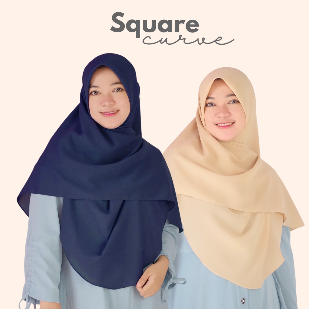 Square Curve - bawal curve hijab curve malay segi empat