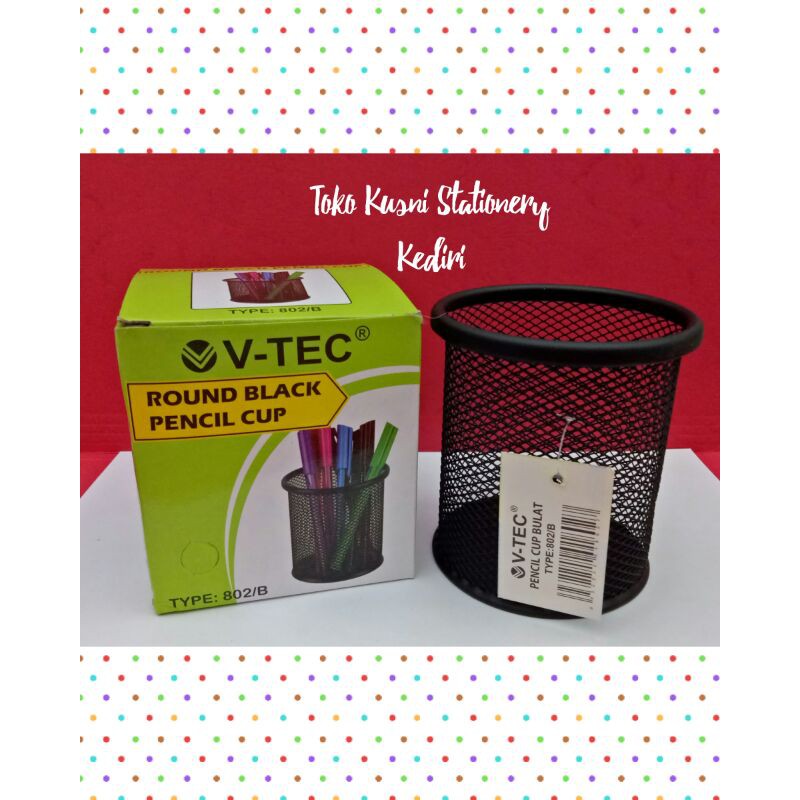 

TEMPAT PENSIL CUP VTEC - PEN HOLDER BULAT JARING V TEC VT 802