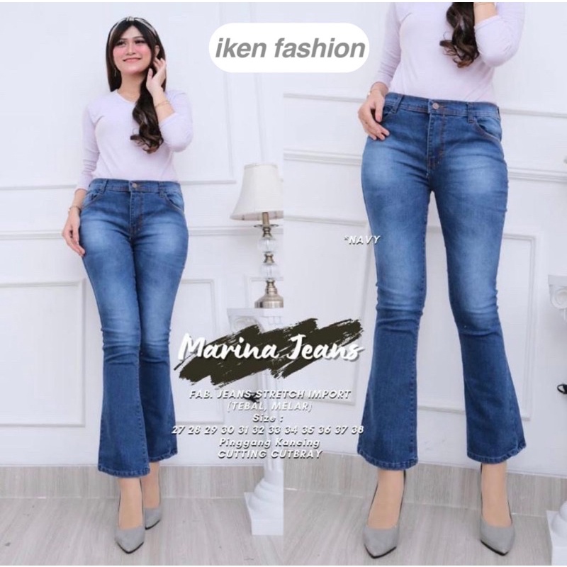 MARINA JEANS CELANA JEANS CUTBRAY HIGHWAIST WANITA