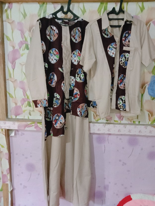 Couple Anaya Batik Ibu Dan Ayah Gamis Kemeja Original By Orinaura