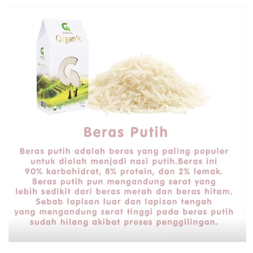 SNAC14 BERAS PUTIH ORGANIK GASOL ORGANIC BERAS PUTIH ISI 1 KG ( exp 03/2025 )