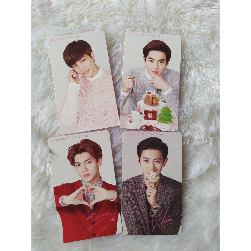 [ Rare ] Preloved Official EXO Photocard Baskin Robbins Kai Suho Sehun Chanyeol