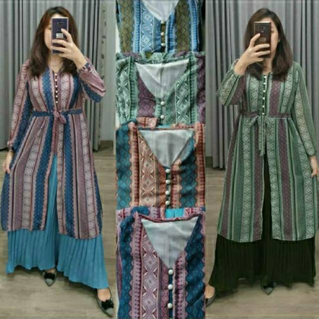 Gamis plisket batik / dress plisket / gamis muslim