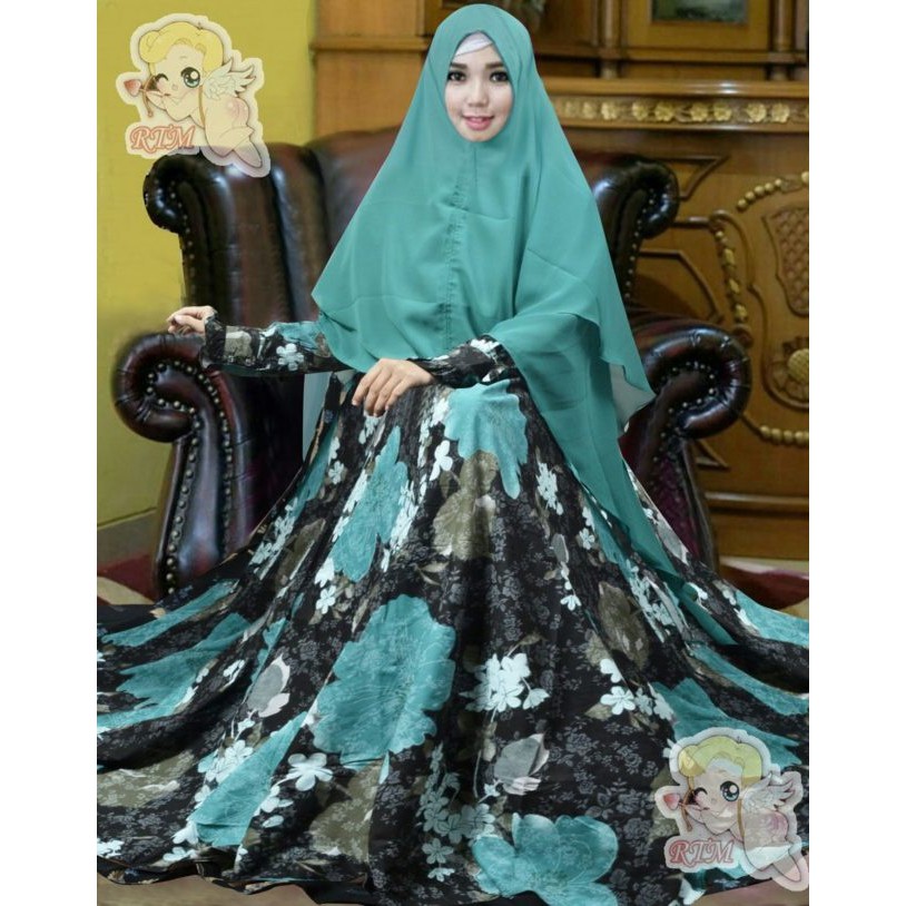 Gamis Asifa Katun Black (Variasi Didalam)