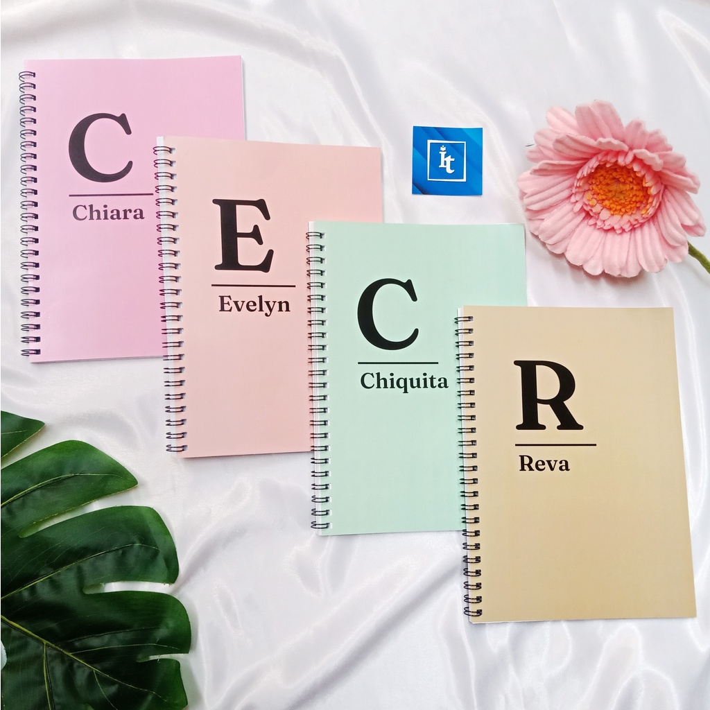 

NOTEBOOK A5 INISIAL NAMA, NOTEBOOK A5 PASTEL, CUSTOM BOOK INITIAL