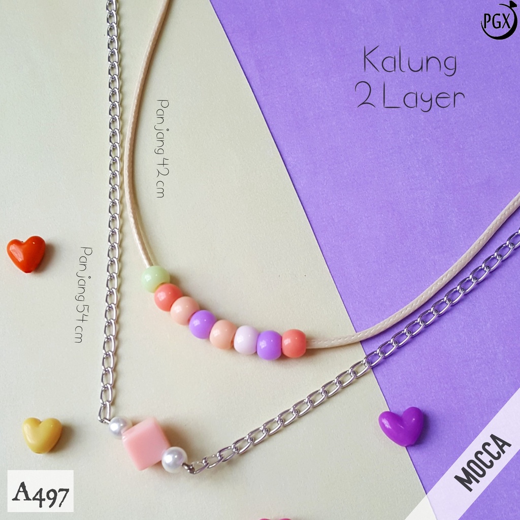 PGX Kalung Wanita Korea Tali / Rantai Multilayer - Kalung Panjang Hijab - Aksesoris Wanita A497