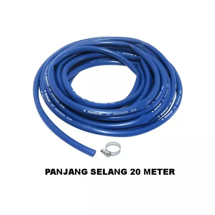 SELANG AIR - SELANG ELASTIS DOP UKURAN 1/2 INCH PANJANG 20 METER