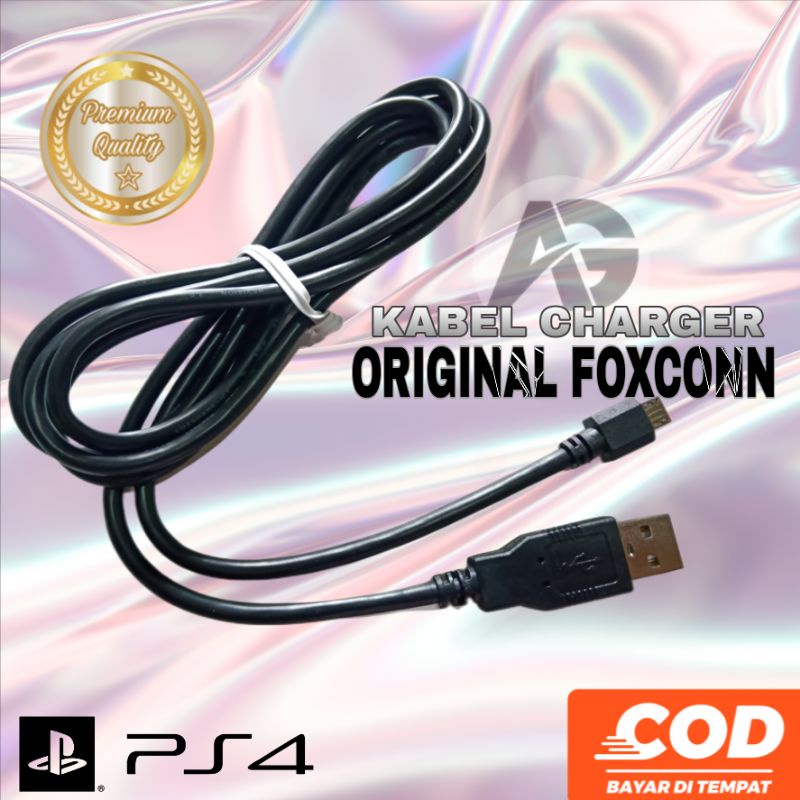 KABEL CHARGER / KABEL CAS PS4 ORIGINAL FOXCONN DIJAMIN BAGUS DAN AWET