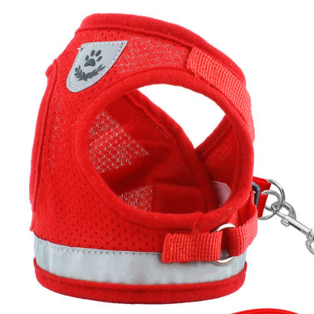 [Jianxin] Pet Cat Small Dog Adjustable Reflective Walking Harness Vest with Lead Leash