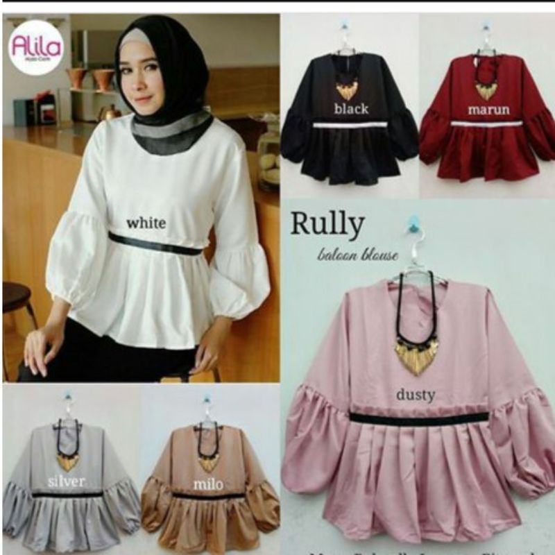 Rully balon blouse atasan wanita fashion remaja