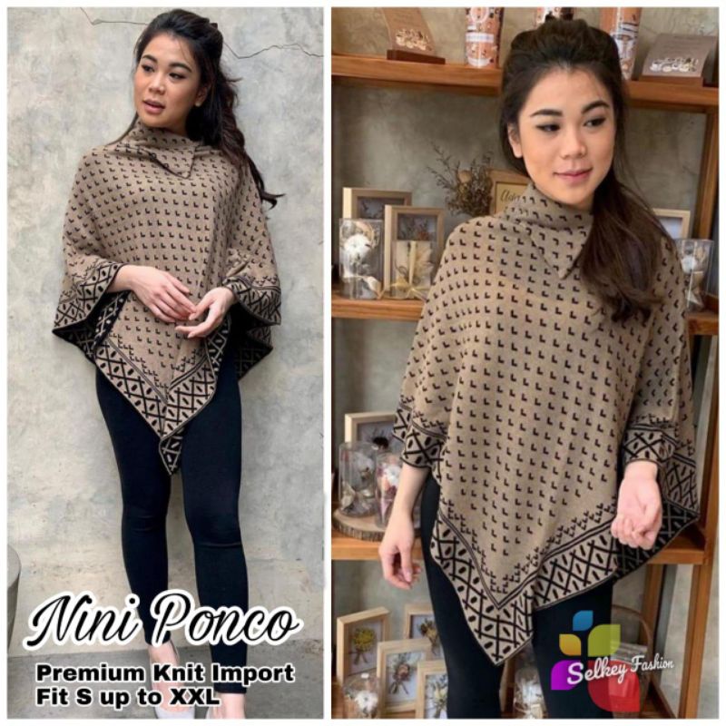 NINI PONCHO ORI RAJUT KNIT IMPORT