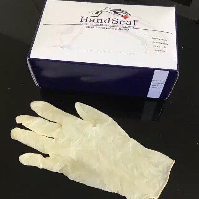 Sarung Tangan MEDIS Handscun HANDSCOON SAFE GLOVE SafeGlove Latex per 100pcs