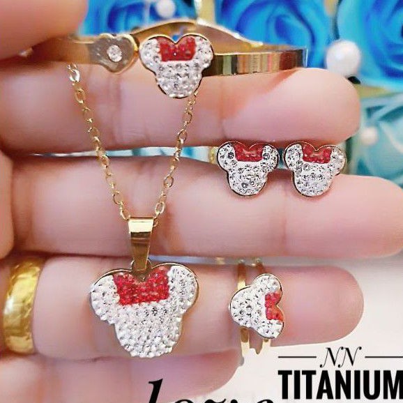 Titanium set perhiasan anak 1934m