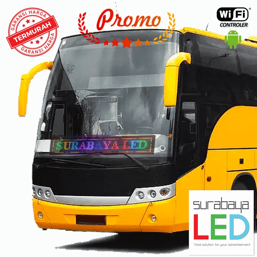 Running Text RGB Truck, bus, mobil uk 100x20cm