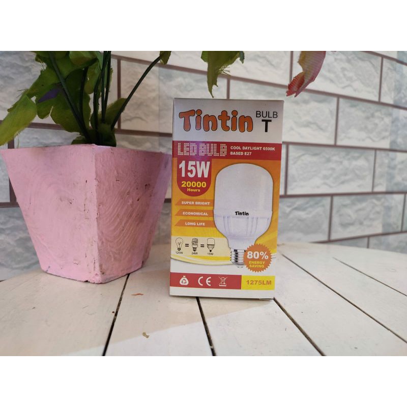 (1 Pcs) Lampu Tintin 15 W / Lampu led capsule murah / Lampu Tintin Led bulb 15 W terang dan hemat en