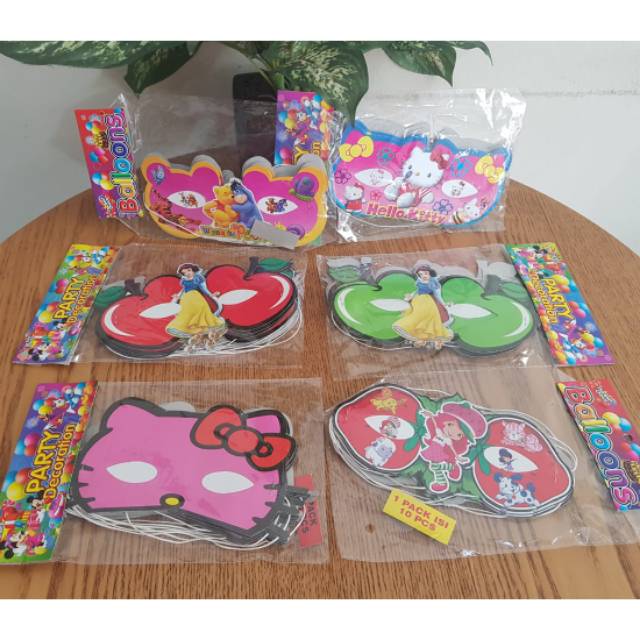 Topeng anak ulang tahun superhero / princess / hello kitty / spongebob