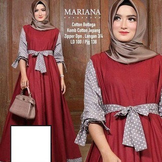 Mariana Polka Dusty I Party Dress Wanita Baru Import Murah I busana muslim wanita