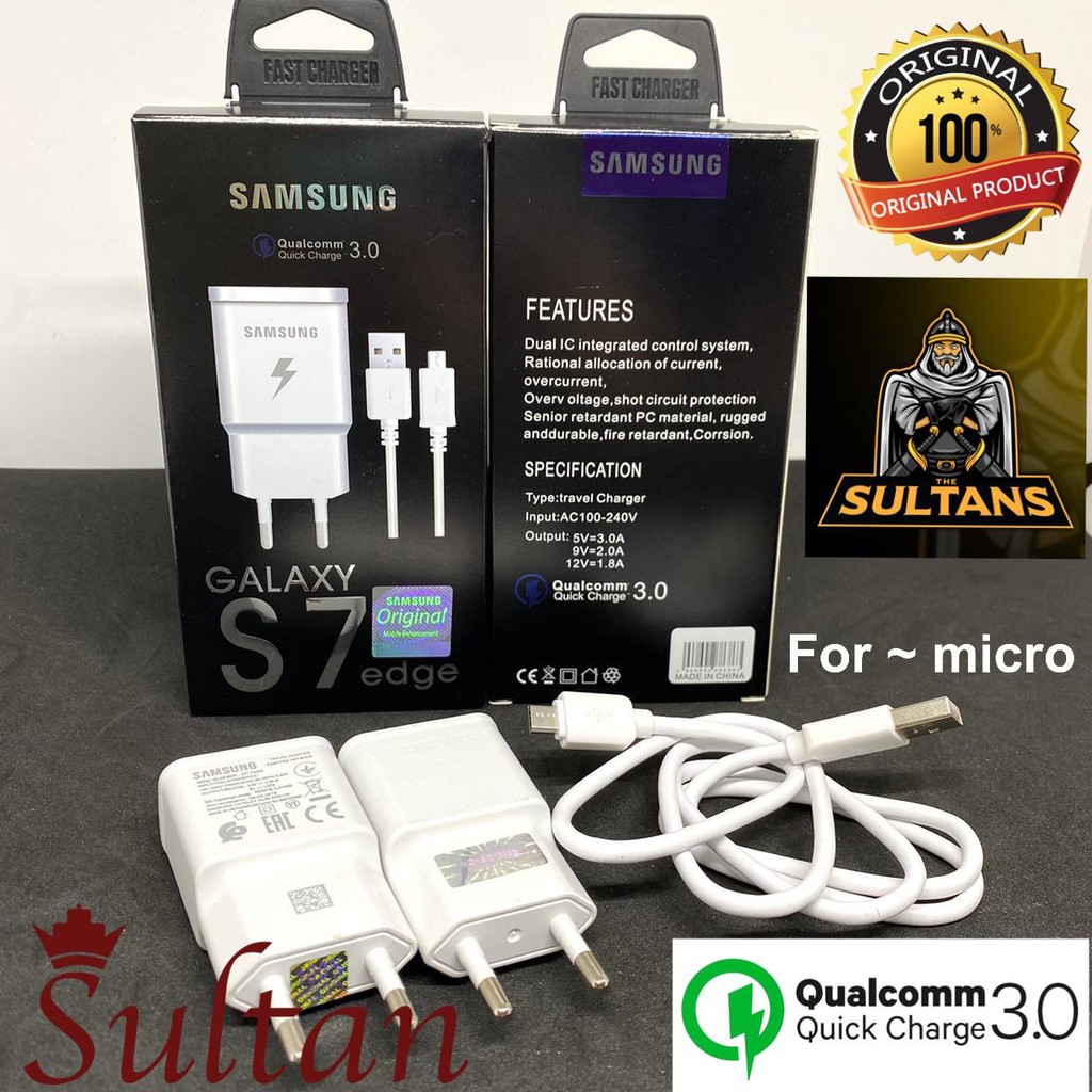 CHARGER SAMSUNG S7 EDGE ORIGINAL MICRO FAST CHARGING NOTE 4 / NOTE 5 / S7 / S7 EDGE