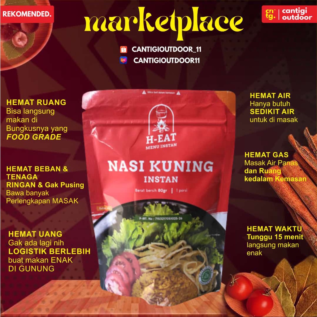 

H-EAT NASI KUNING INSTAN, H EAT MAKANAN GUNUNG NASI KUNING HEAT