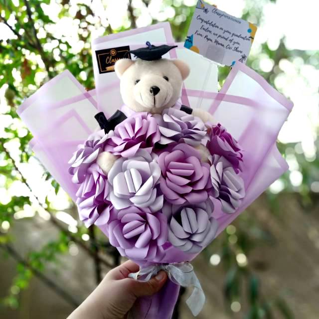 Rose Medium Bouquet Boneka Wisuda Premium Wrap Buket  