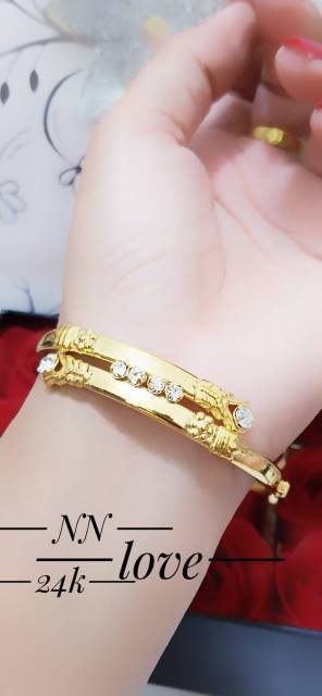 Xuping gelang keroncong lapis emas 24k