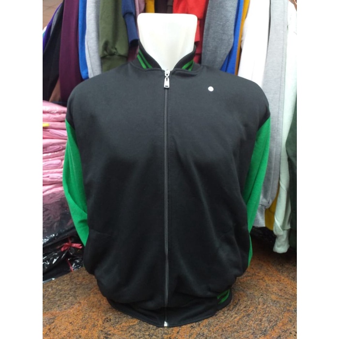 JAKET VARSITY BASEBALL SLETING HITAM HIJAU RESLETING POLOS CUSTOM COD / JACKET VARSITY BASEBALL
