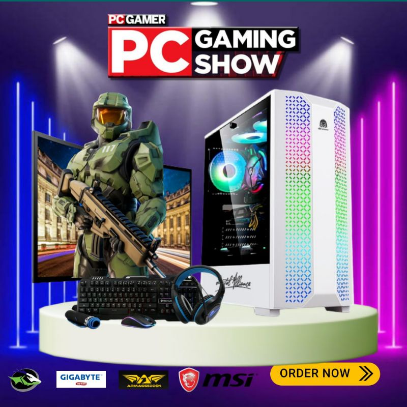 PC GAMING fullset core i5 3470 KOMPUTER CPU VGA GT 1030 2GB RAM 8GB E33 LED 19 Siap pakai