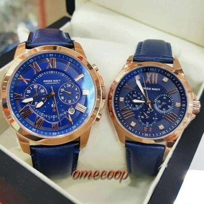 jam tangan couple swiss navy original body rosegold S 8333 DAN SN 8343 - Satuan