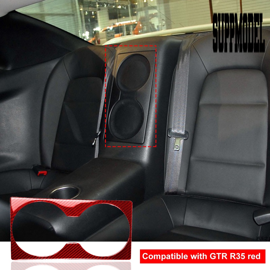 Suppmodelx &lt; Trim Panel Tengah Jok Belakang Mobil Bahan Serat Karbon Tahan Panas / Gores Untuk GTR R35 2008-2016