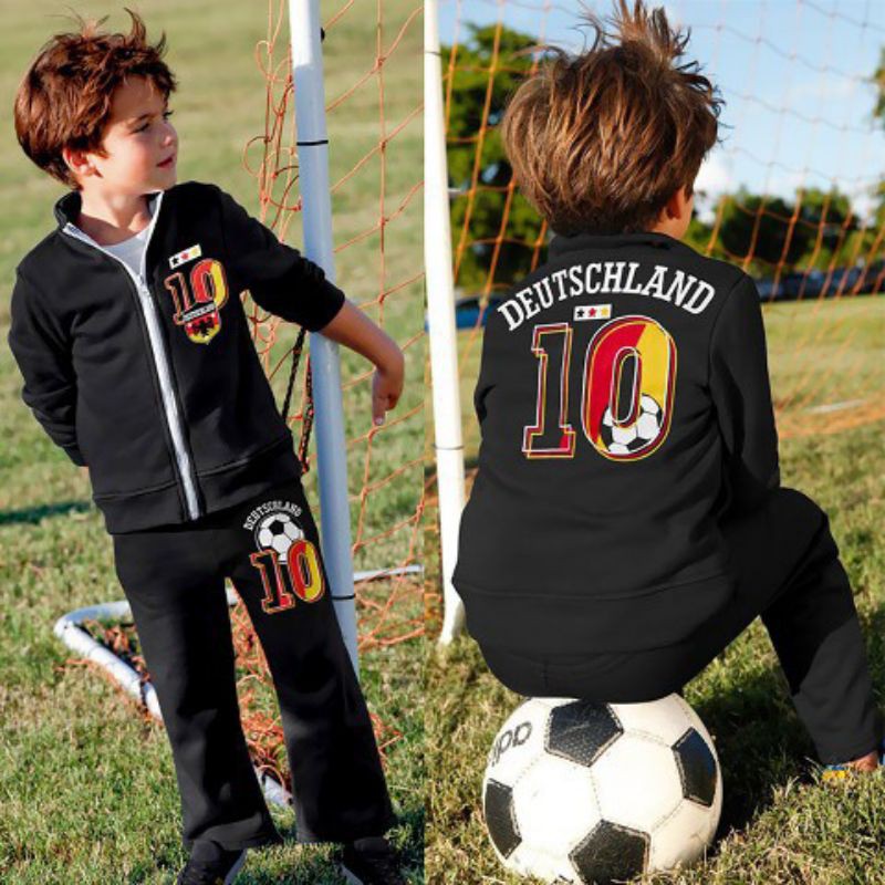 Setelan Baju Bola Training Anak Kecil Cowok Laki Laki Laki-laki Jaket Celana Lengan Panjang Olahraga