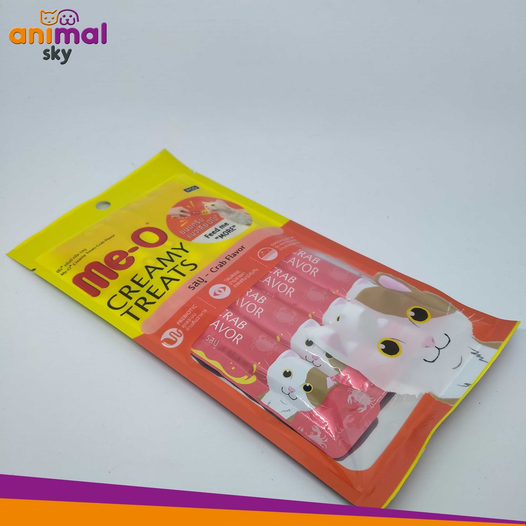 Snack Kucing Meo / Meo Creamy Treats Crab Flavor / Meo Cat Food isi 4 / Original Murah Kwalitas Terb