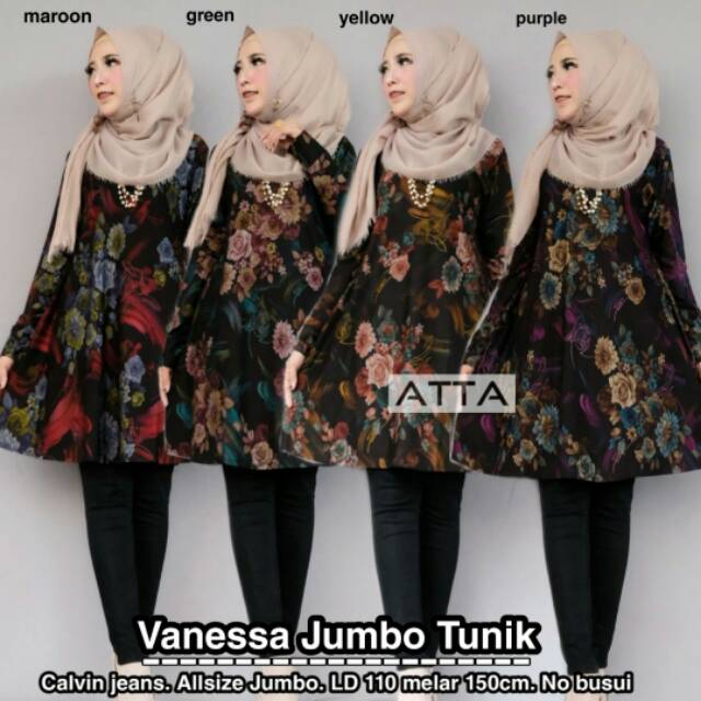 Vanessa Jumbo Tunik Bahan Calvin Jeans