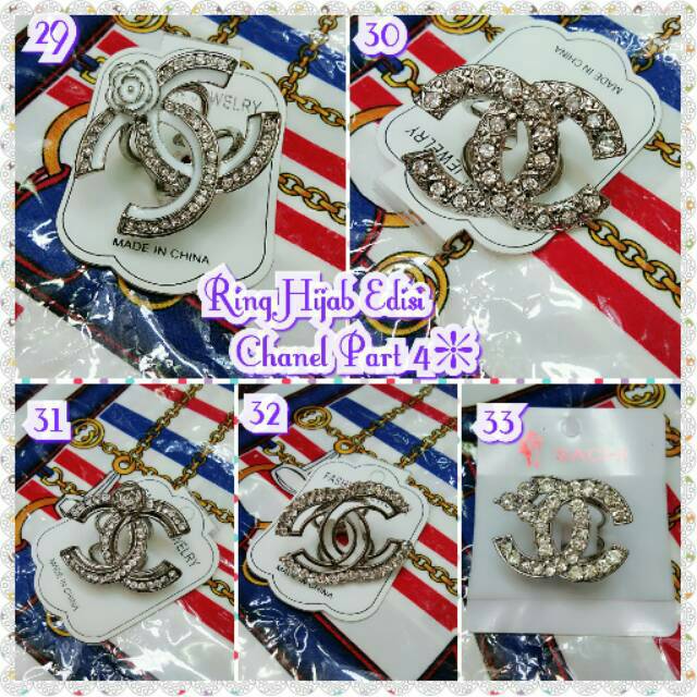 6PCS RING HIJAB DIAMOND SWAROVSKI KEKINIAN 2 WARNA GOLD & SILVER