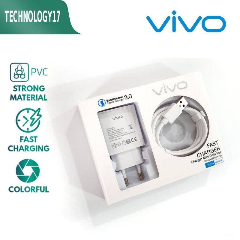 Charger VIVO Original 2.1A Support Fast Charging / Free Kabel Data - Y91