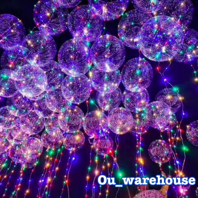 Balon pvc plus lampu - balon transparan pvc dan lampu - balon led transparan -balon bening led jumbo